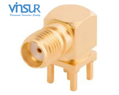 11522040 -- RF CONNECTOR - 50OHMS, SMA FEMALE, RIGHT ANGLE, PCB-THROUGH HOLE, ROUND POST